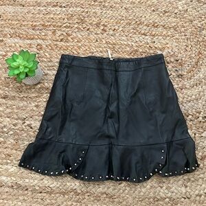 FAUX LEATHER STUDDED MINI SKIRT